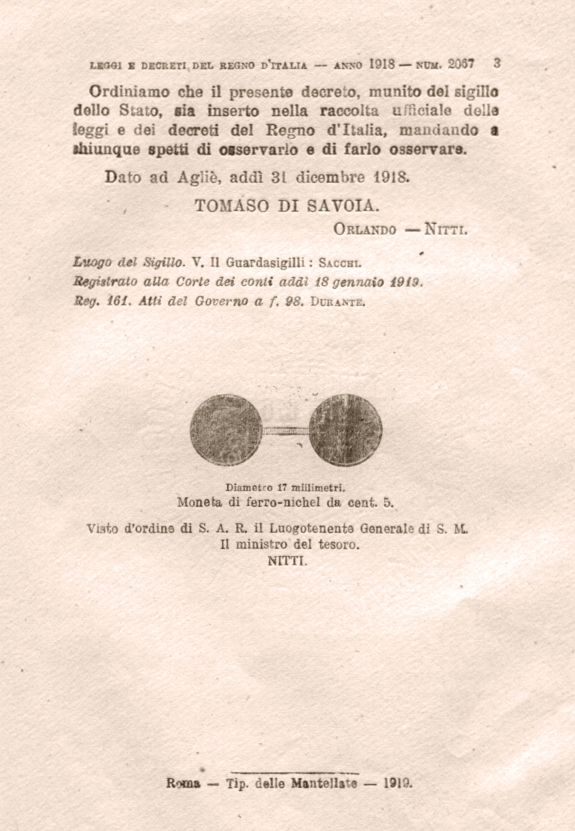 Decreto Luogotenenziale n°2067 del 31 dicembre 1918 - pag3